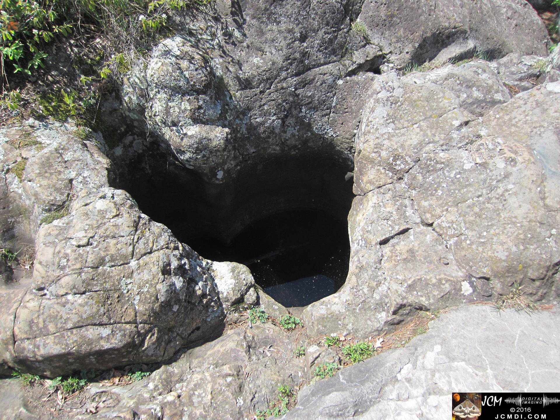 Taylors Falls (Minnesota) deep pothole in basalt rock